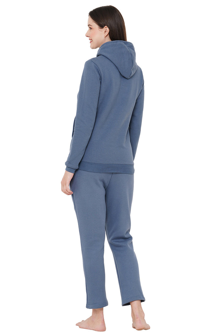 Organic Cotton Hoodie and pajama set-ISL037_40-Greyish Blue-