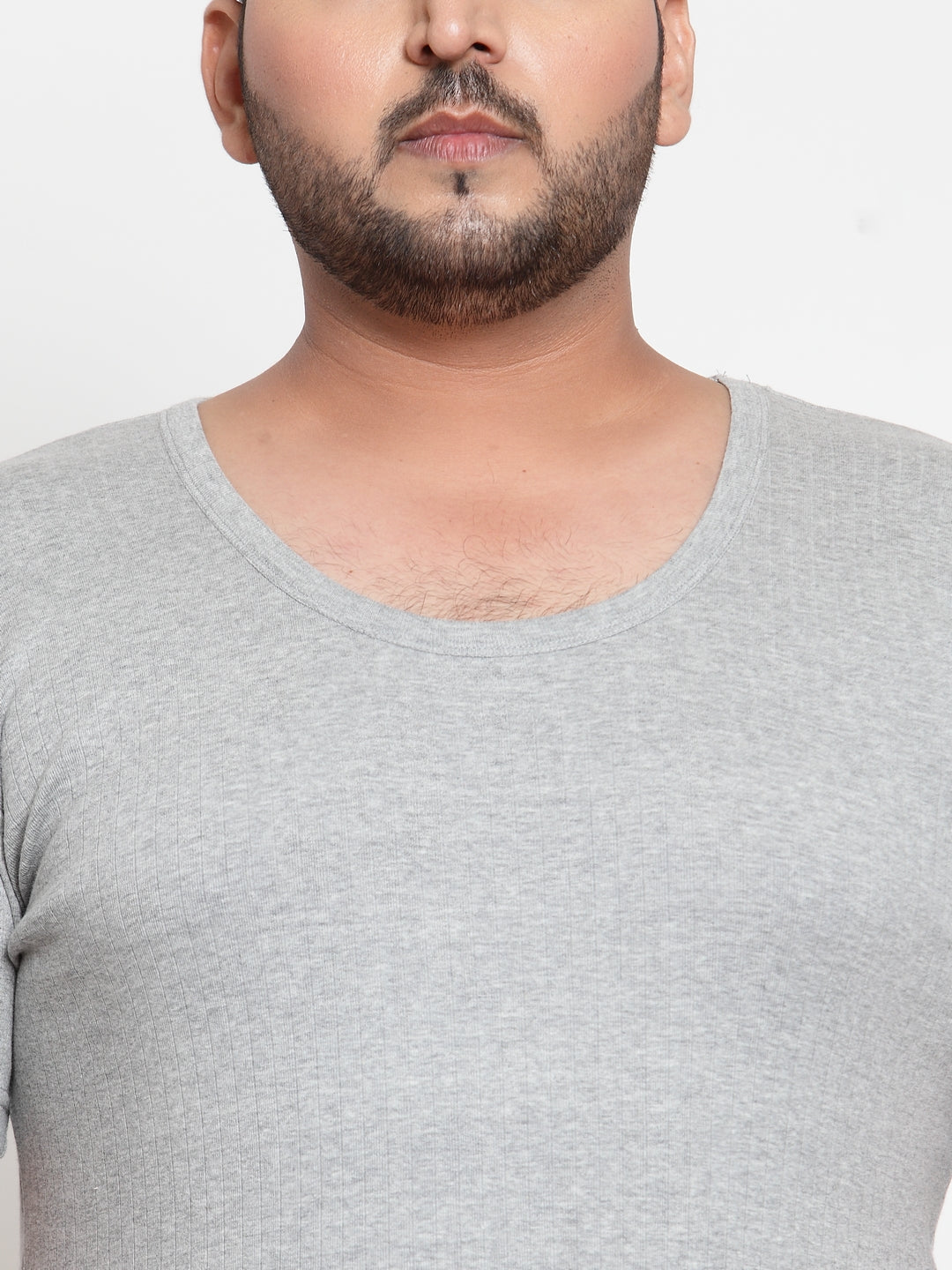 Plus Size Men Grey Innerwear Vest