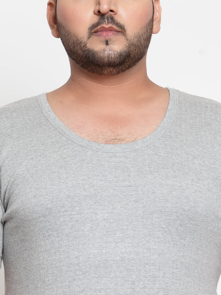 Plus Size Men Grey Innerwear Vest