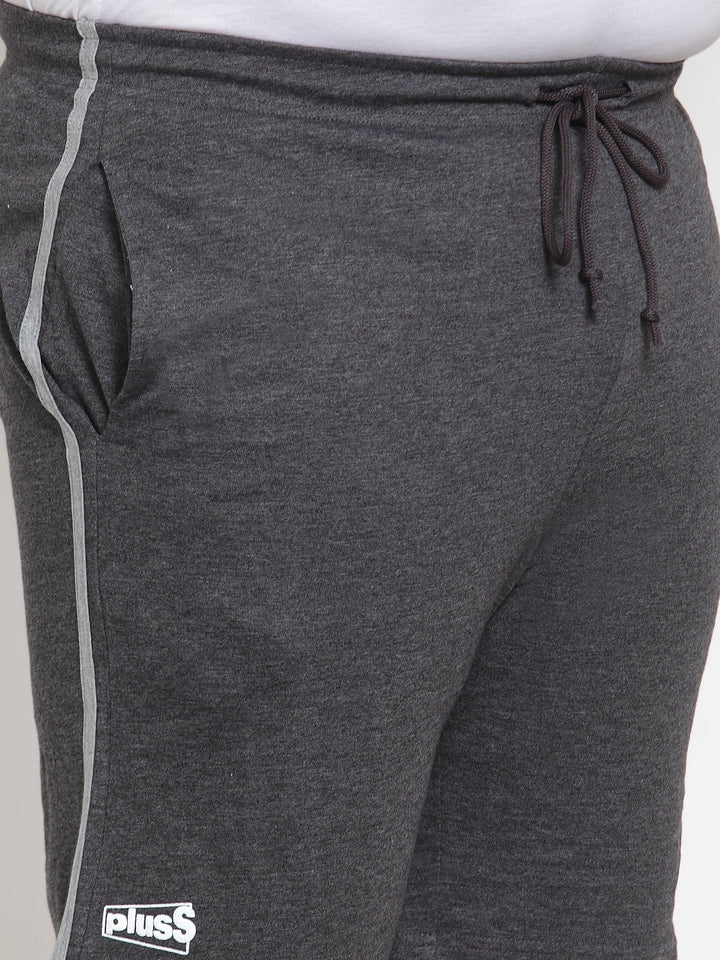 Plus Size Men Grey Solid Regular Fit Sports Shorts