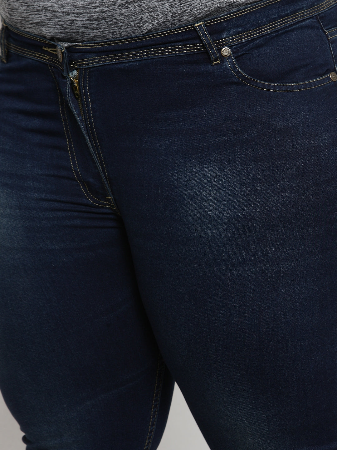 Plus Size Women Blue Regular Fit Mid-Rise Clean Look Stretchable Jeans