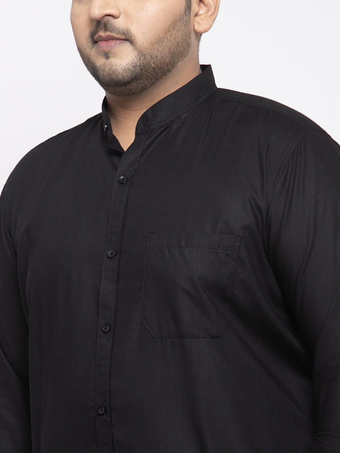 Plus Size Men Black  Casual Shirt