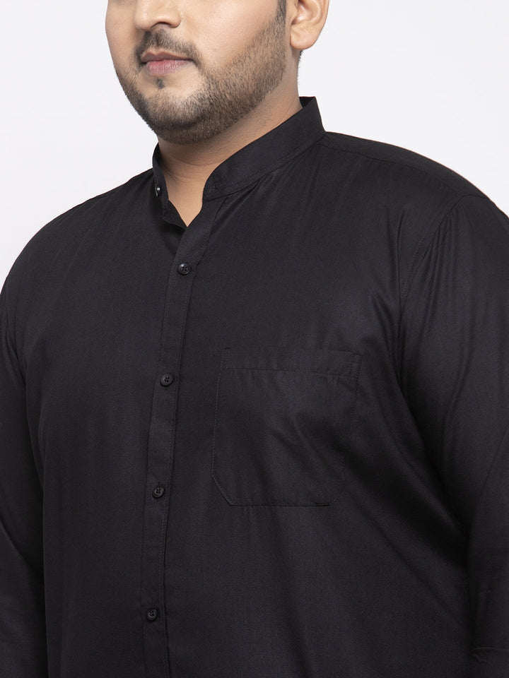 Plus Size Men Black  Casual Shirt