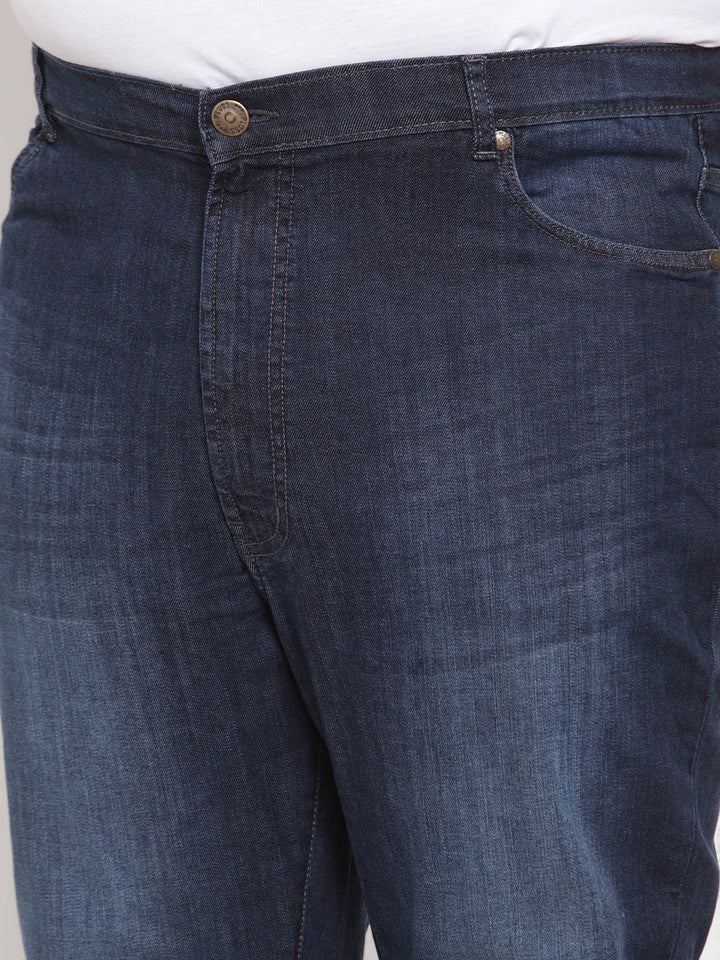 Plus Size Men Blue Regular Fit Mid-Rise Clean Look Jeans