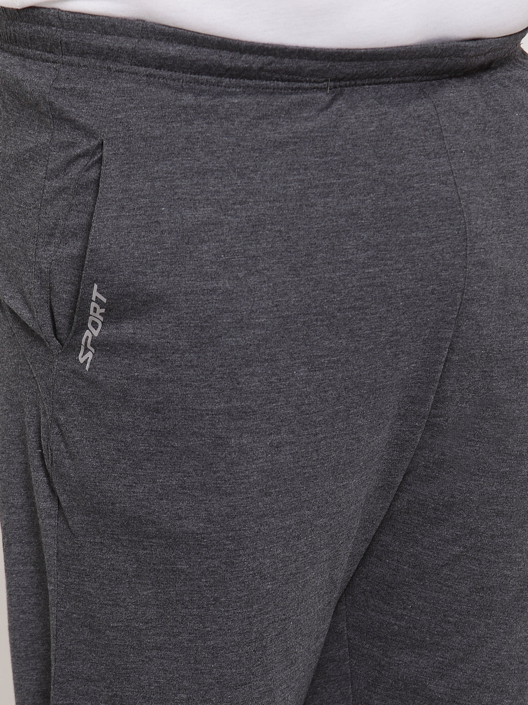 Plus Size Men Grey Solid Track Pants