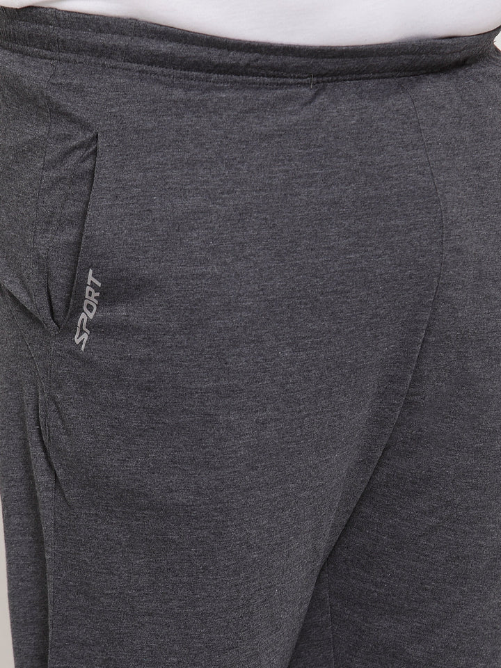 Plus Size Men Grey Solid Track Pants