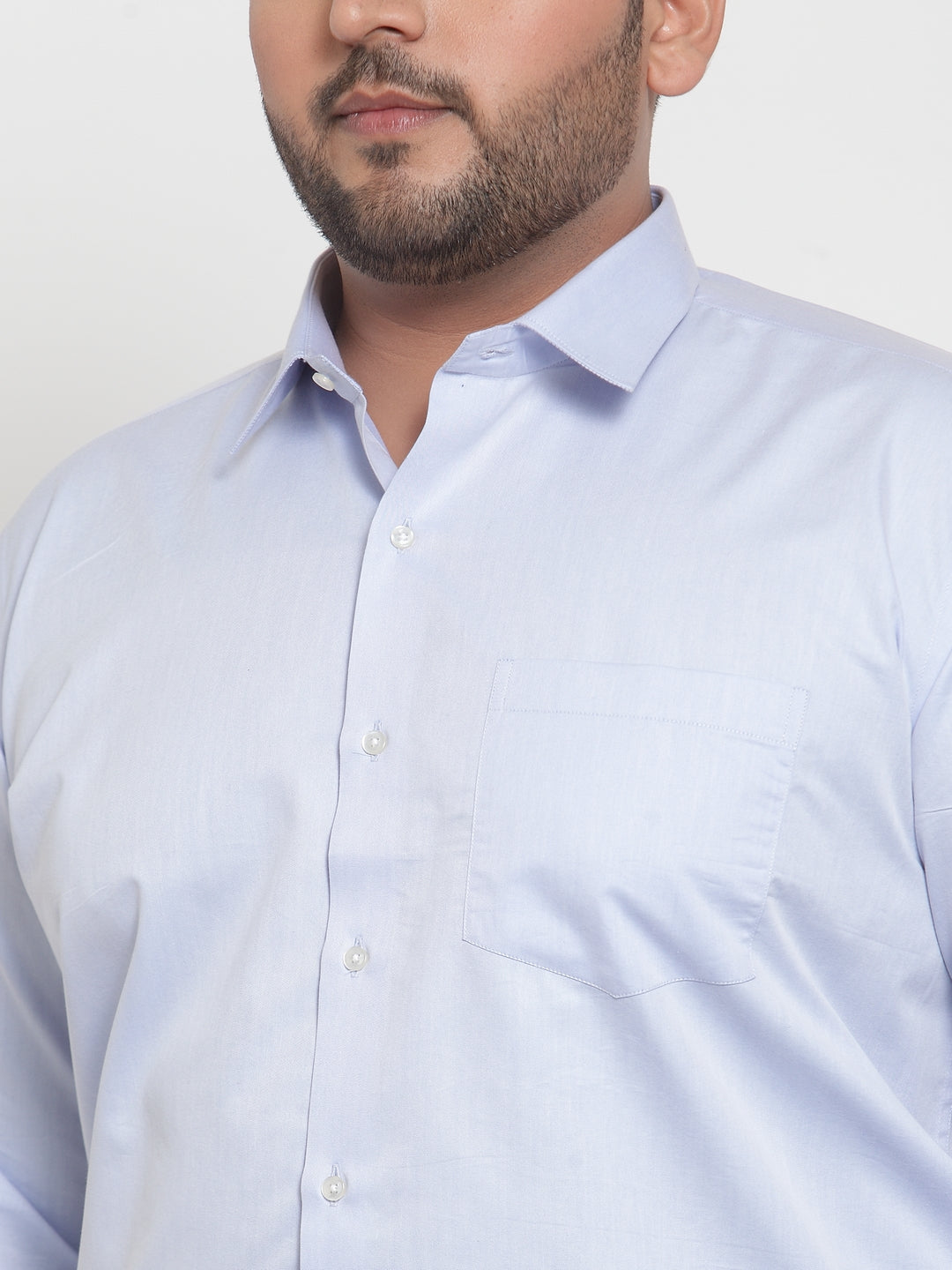 Plus Size Men Blue Formal Shirt