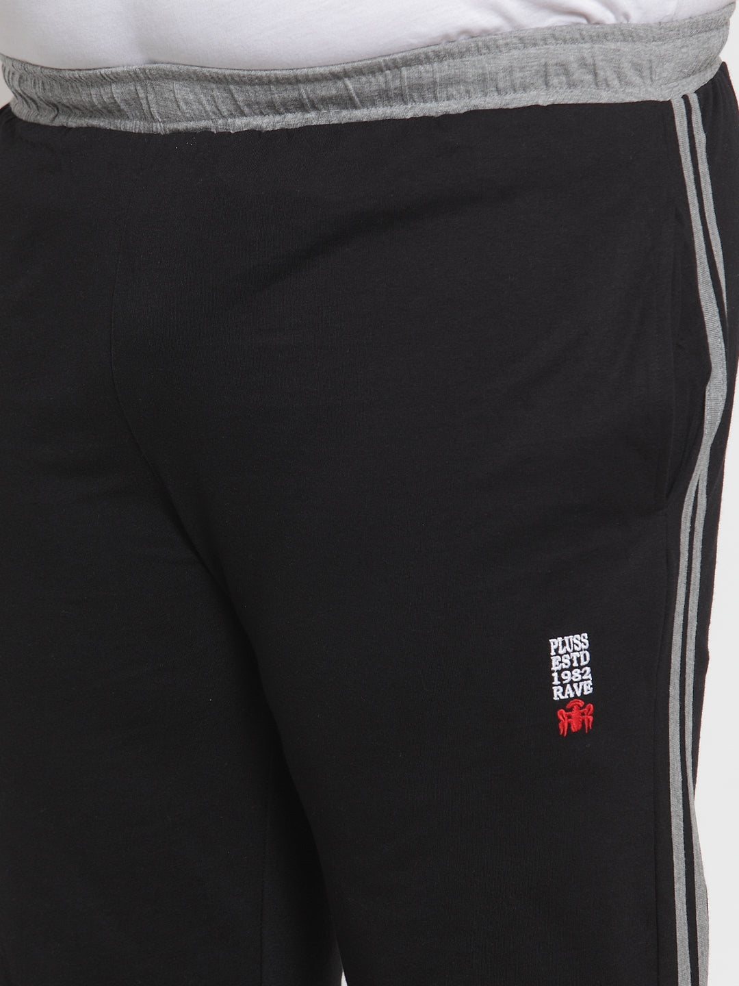 Plus Size   Black Solid Track Pants