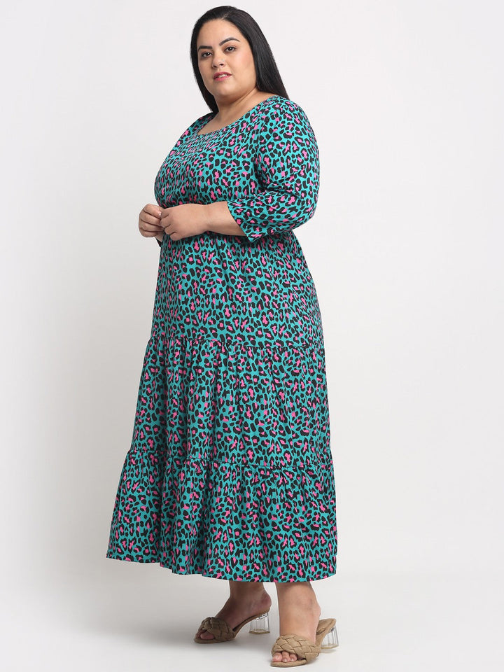 Plus Size Women  Sea Green Maxi Dress