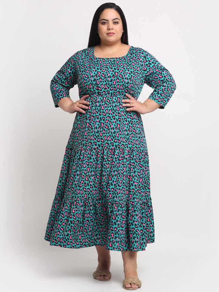 Plus Size Women  Sea Green Maxi Dress