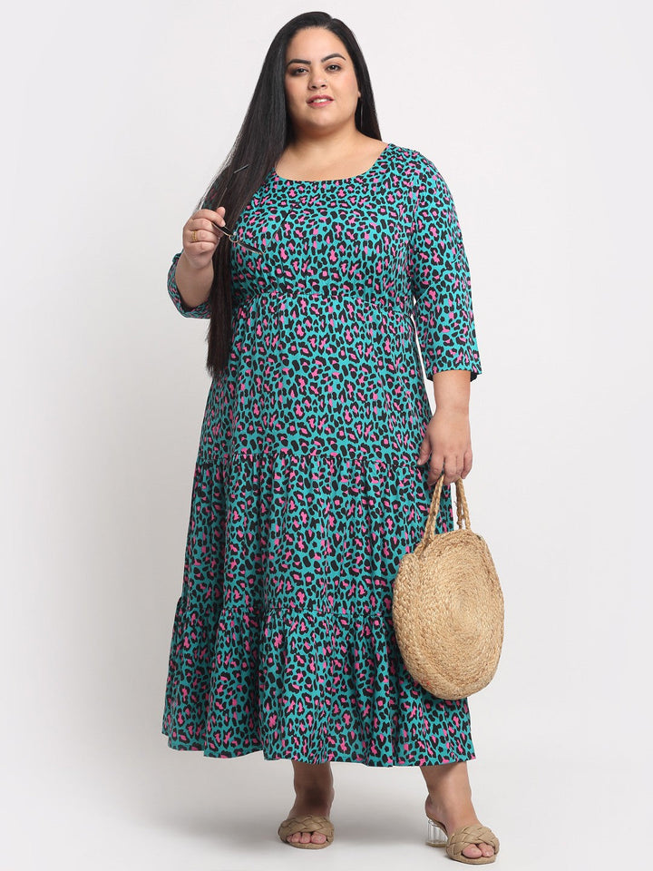 Plus Size Women  Sea Green Maxi Dress