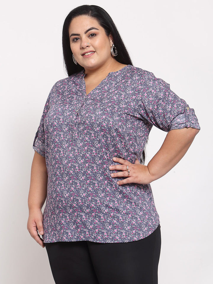 Plus Size Women Multicoloured Shirt Style Top