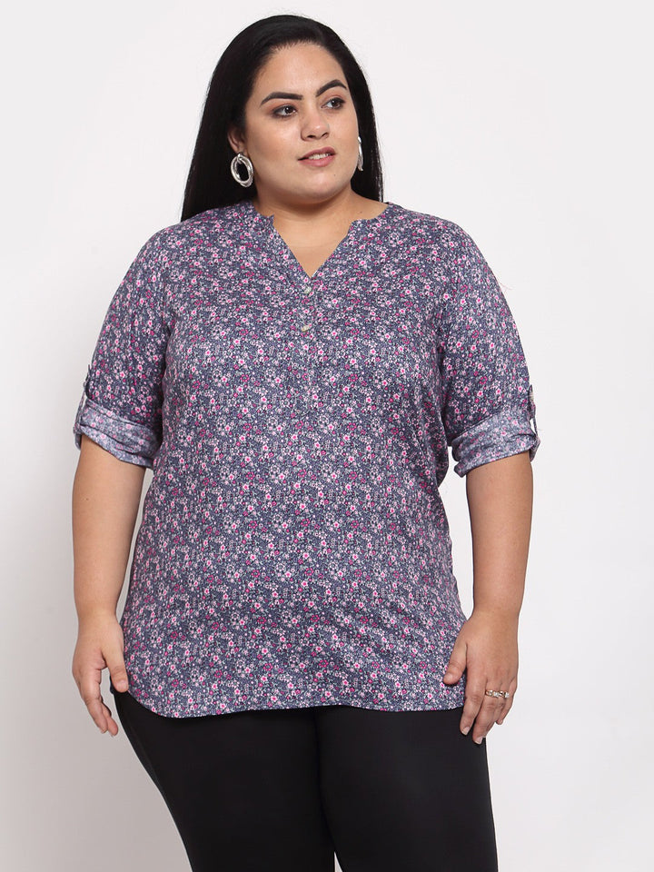 Plus Size Women Multicoloured Shirt Style Top