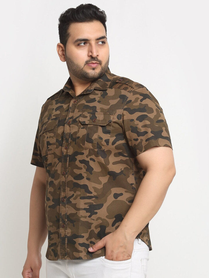 Plus Size Men Cargo Casual Shirt