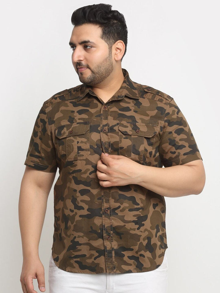 Plus Size Men Cargo Casual Shirt