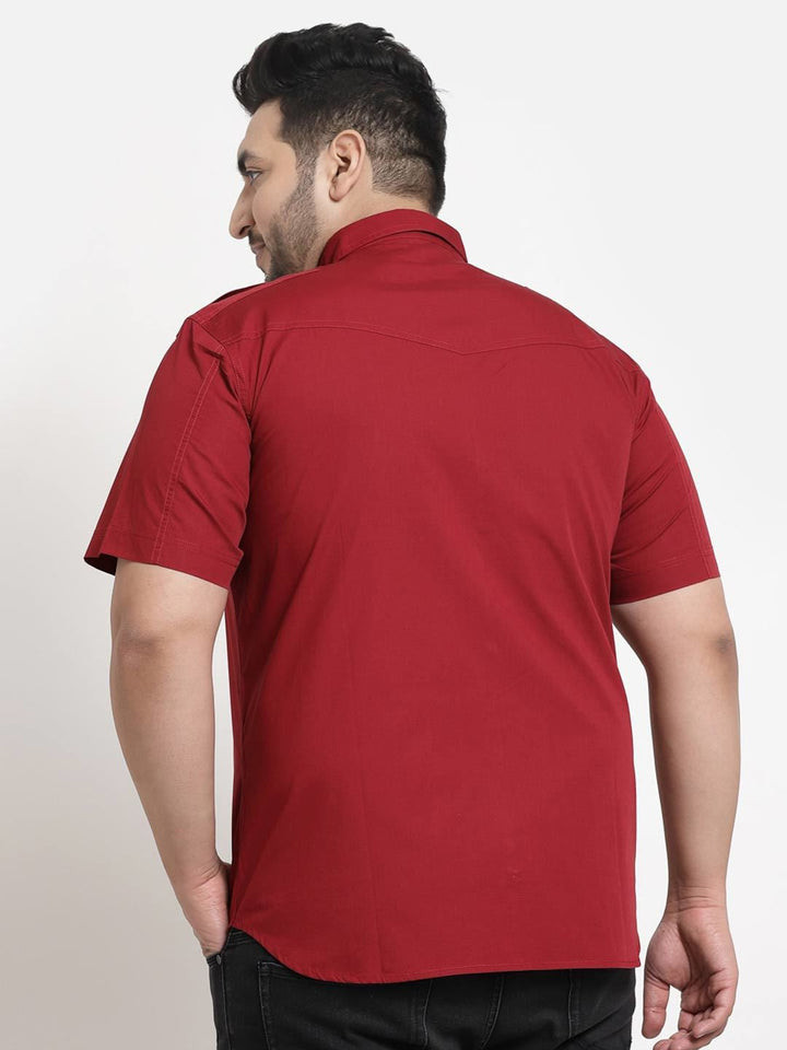 Plus Size Men Cargo Casual Shirt