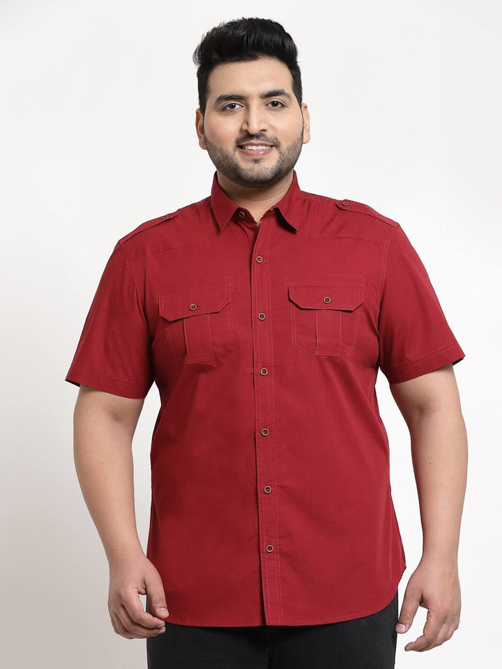 Plus Size Men Cargo Casual Shirt