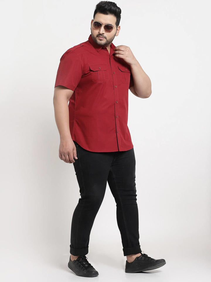Plus Size Men Cargo Casual Shirt