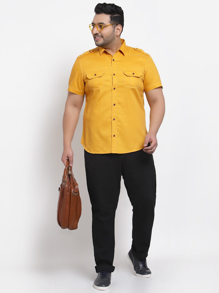Plus Size Men Cargo Casual Shirt