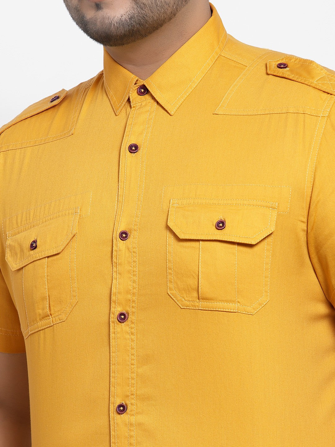 Plus Size Men Cargo Casual Shirt
