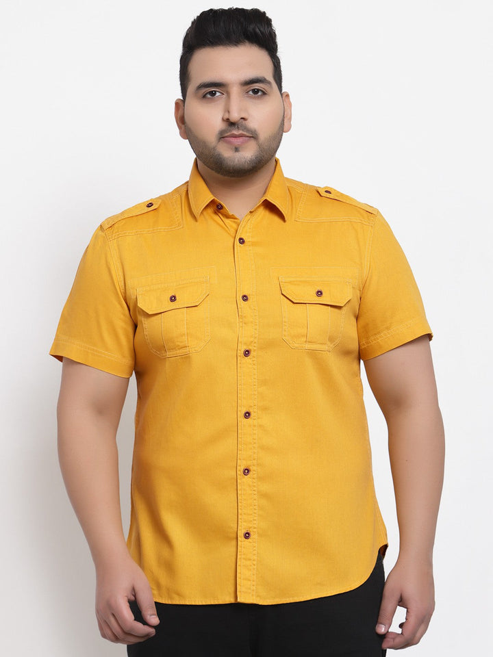Plus Size Men Cargo Casual Shirt