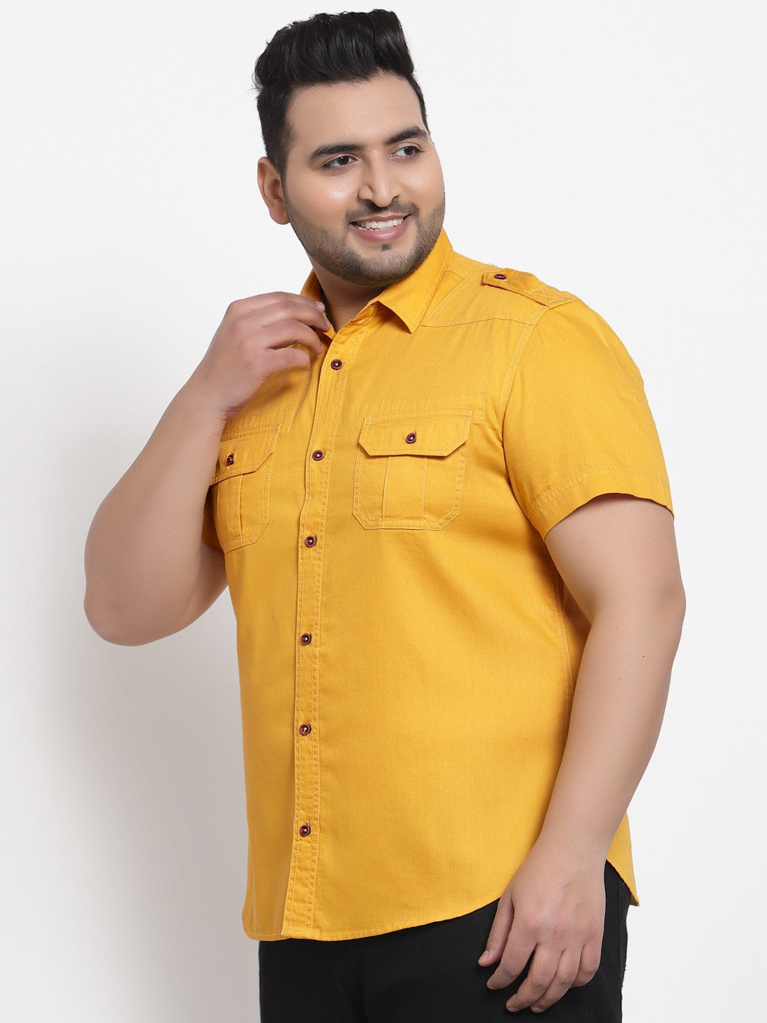 Plus Size Men Cargo Casual Shirt