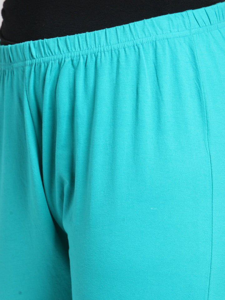 Plus Size Turquoise Blue Churidar Leggings