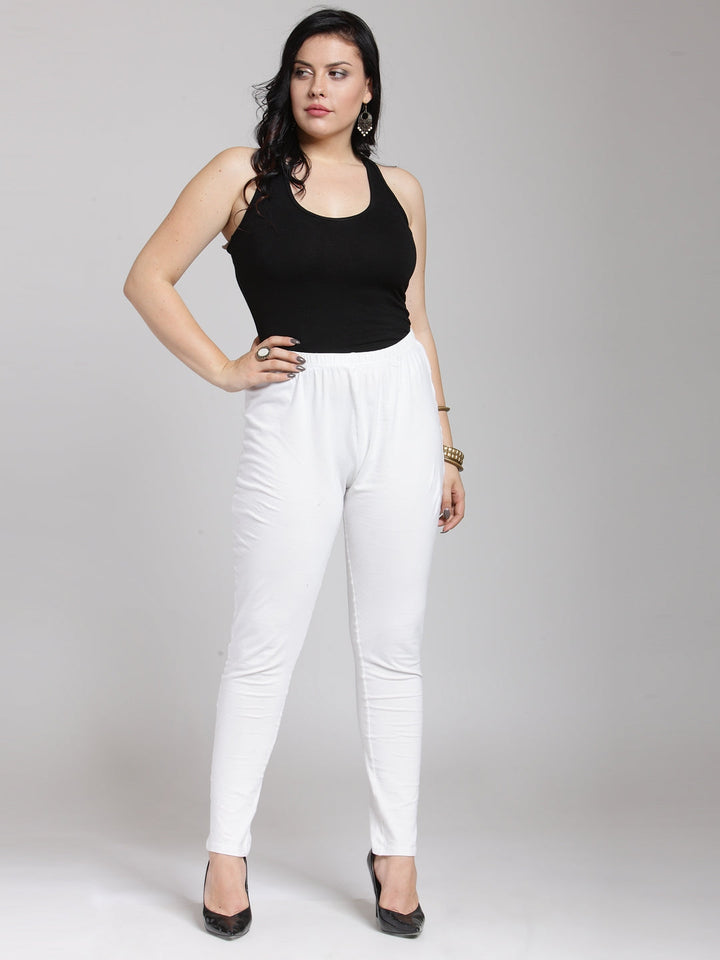 Plus Size White Churidar Leggings