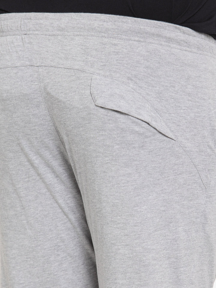Plus Size Men Grey Melange Regular Fit Track Pants