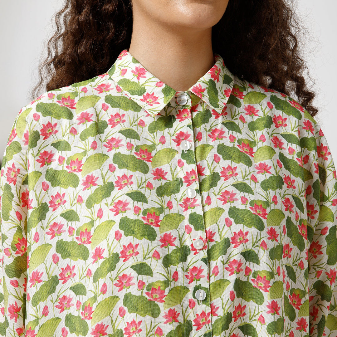 Lotus Print Kaftan Top