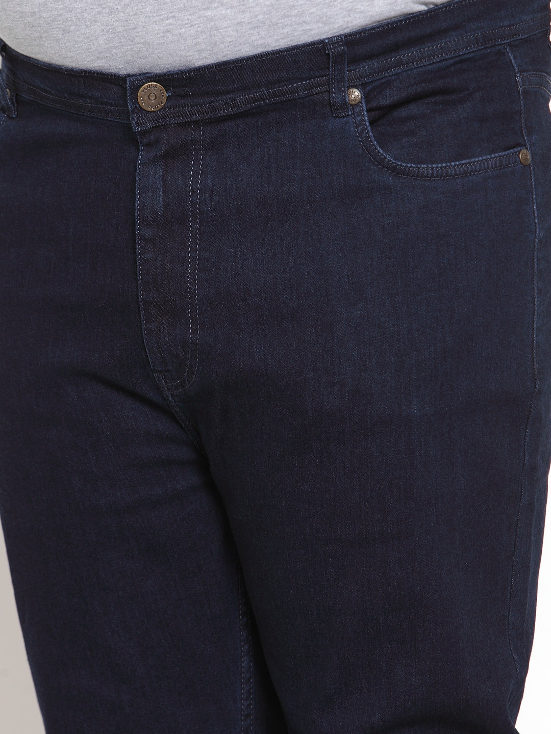 Plus Size Men Blue Regular Fit Mid-Rise Clean Look Jeans