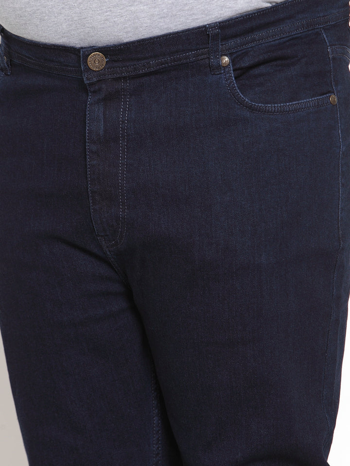 Plus Size Men Blue Regular Fit Mid-Rise Clean Look Jeans
