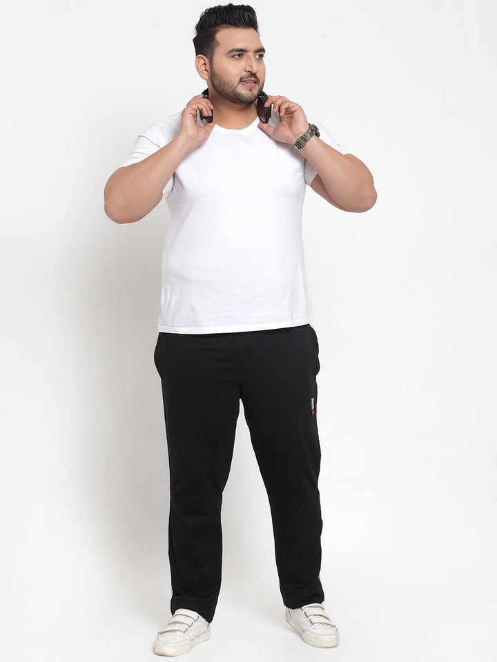 Plus Size   Black Solid Track Pants