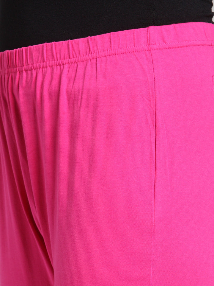 Plus Size Pink Solid Legging