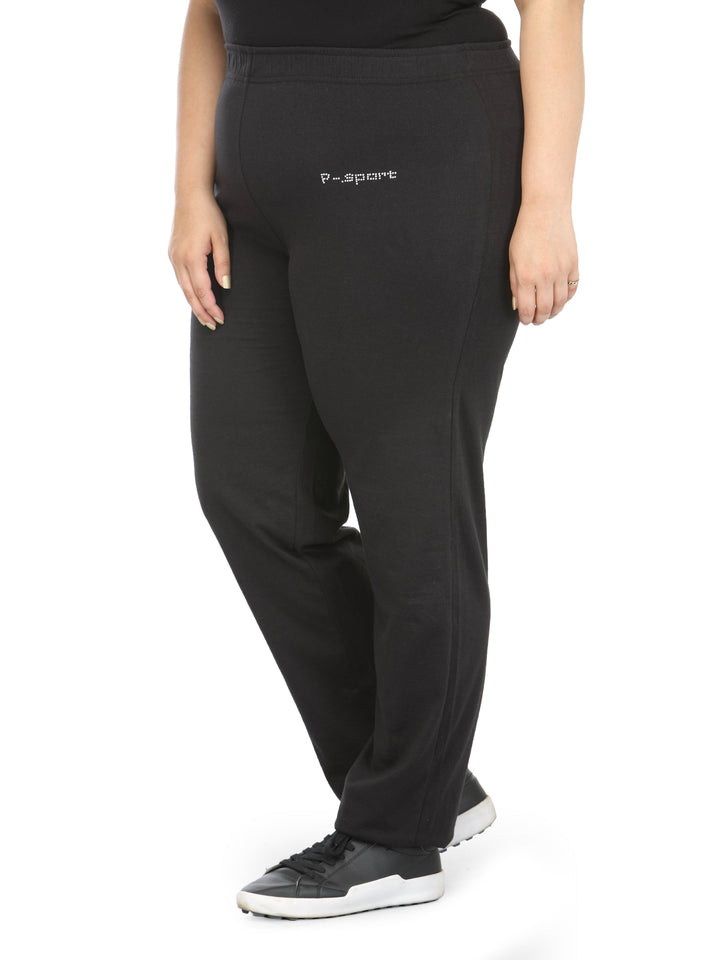 Plus Size Black Track Pants