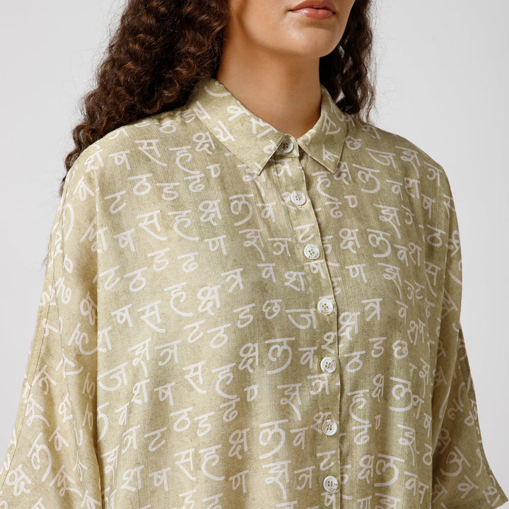 Hindi Print Kaftan Top