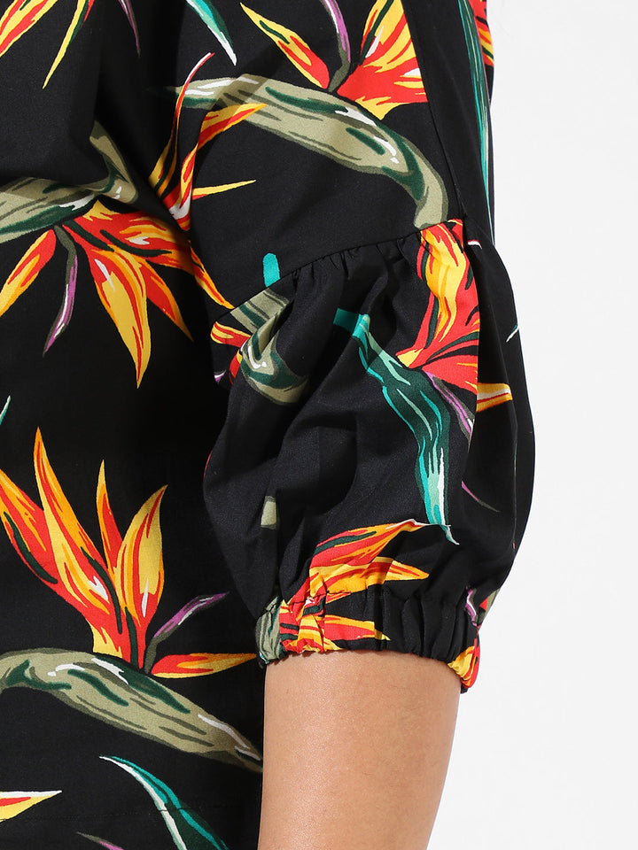 Floral Design Casual Top