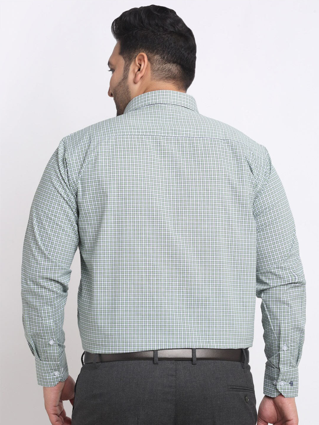 Plus Size  Micro Checks Cotton Formal Shirt
