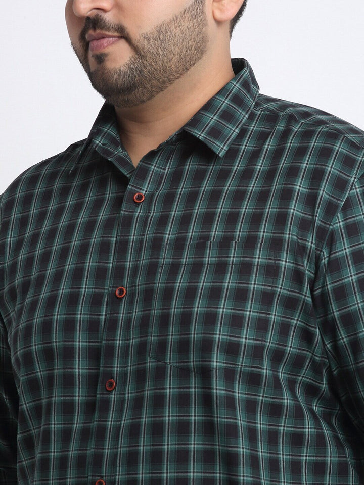 Plus Size   Tartan Checked Casual Cotton Shirt