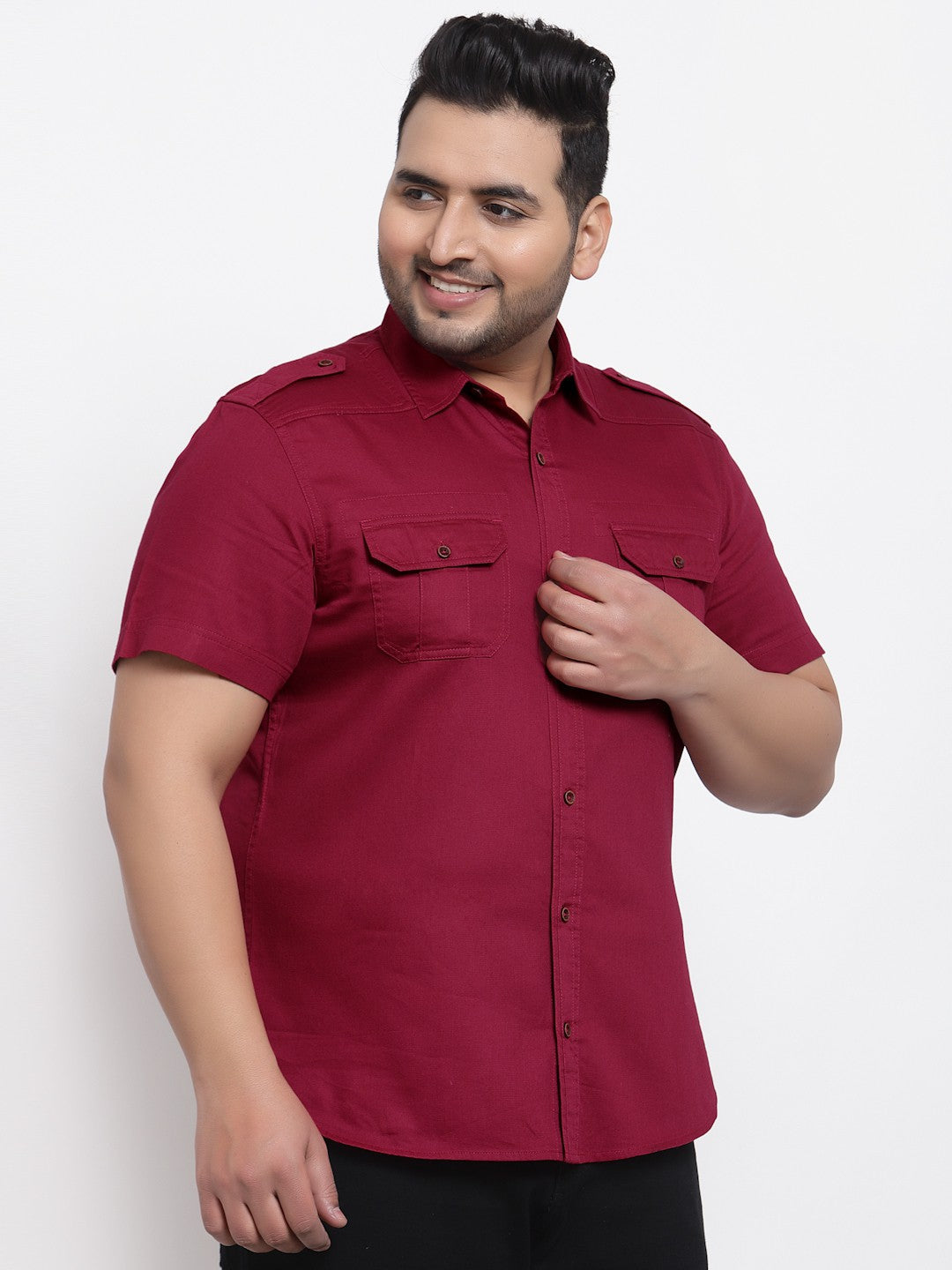 Plus Size Men Cargo Casual Shirt