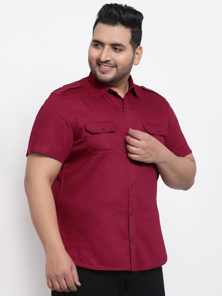 Plus Size Men Cargo Casual Shirt
