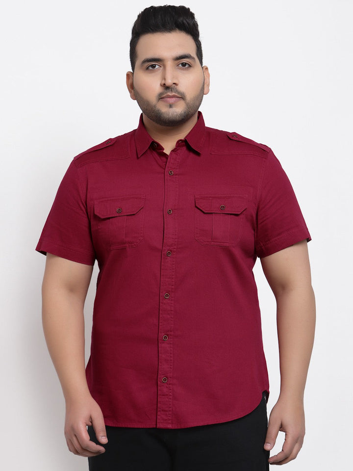 Plus Size Men Cargo Casual Shirt