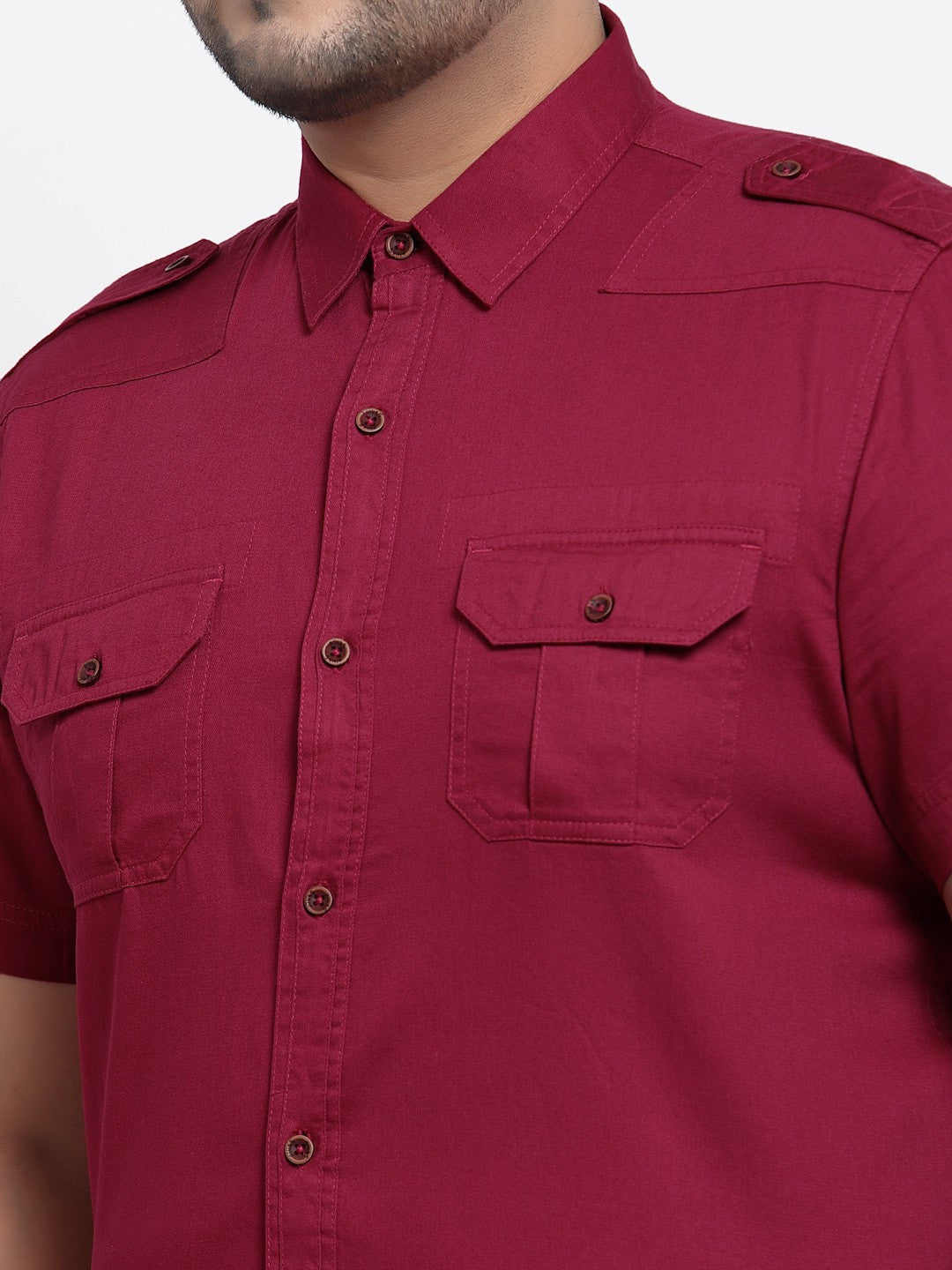 Plus Size Men Cargo Casual Shirt