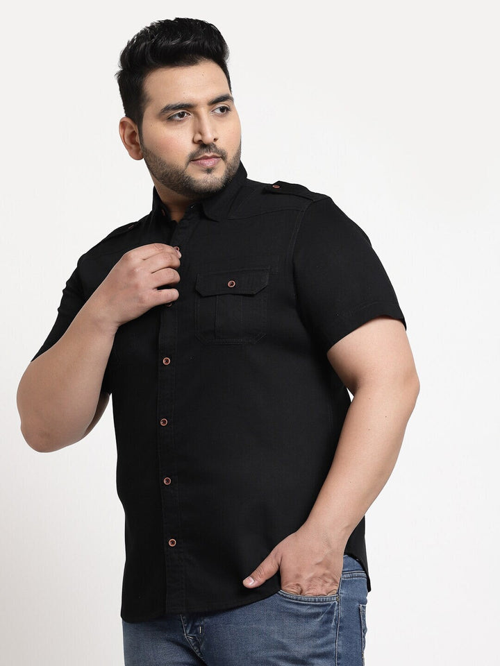Plus Size Men Cargo Casual Shirt