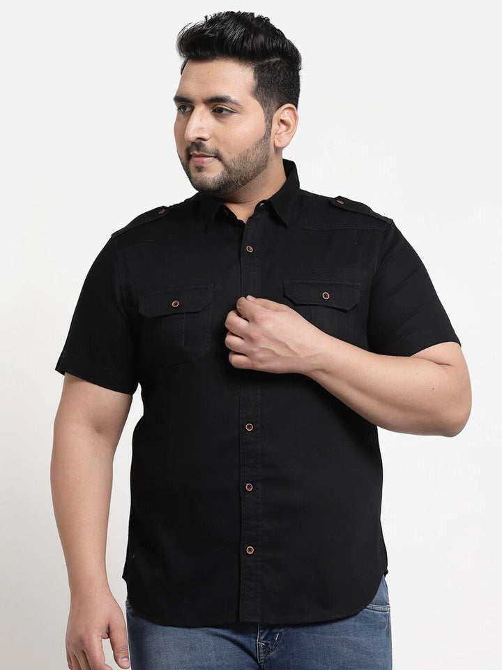 Plus Size Men Cargo Casual Shirt