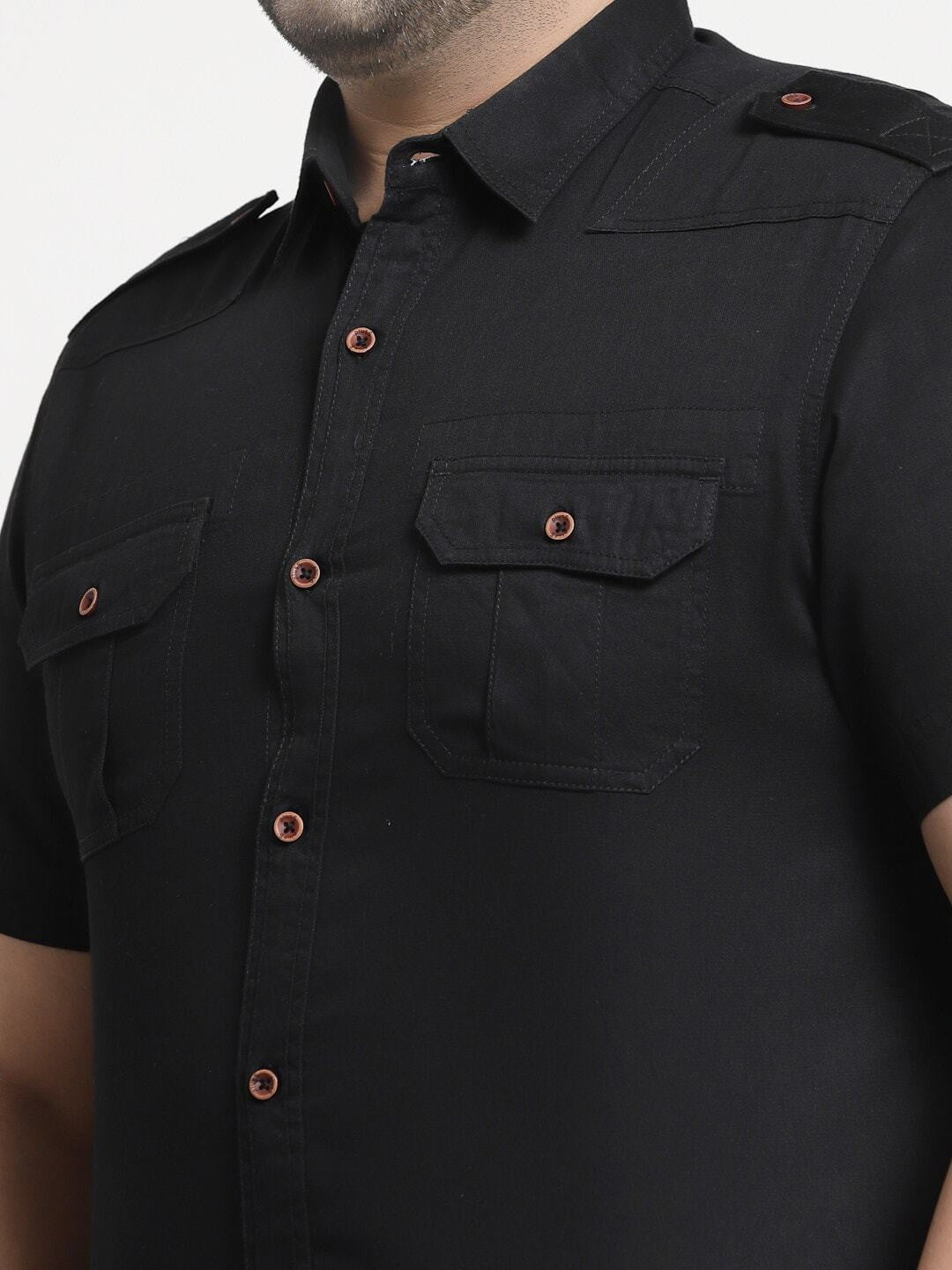 Plus Size Men Cargo Casual Shirt
