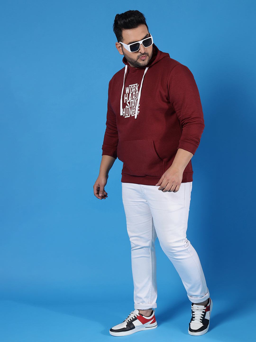 Printed Casual Hooded Sweastshirt