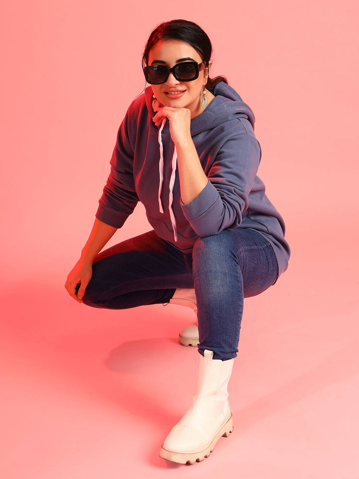 Solid Hooded Sweatshirt