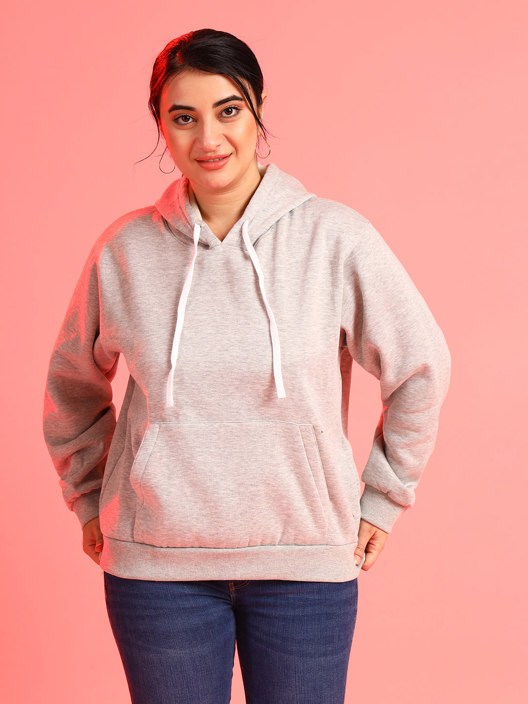 Solid Hooded Sweatshirt