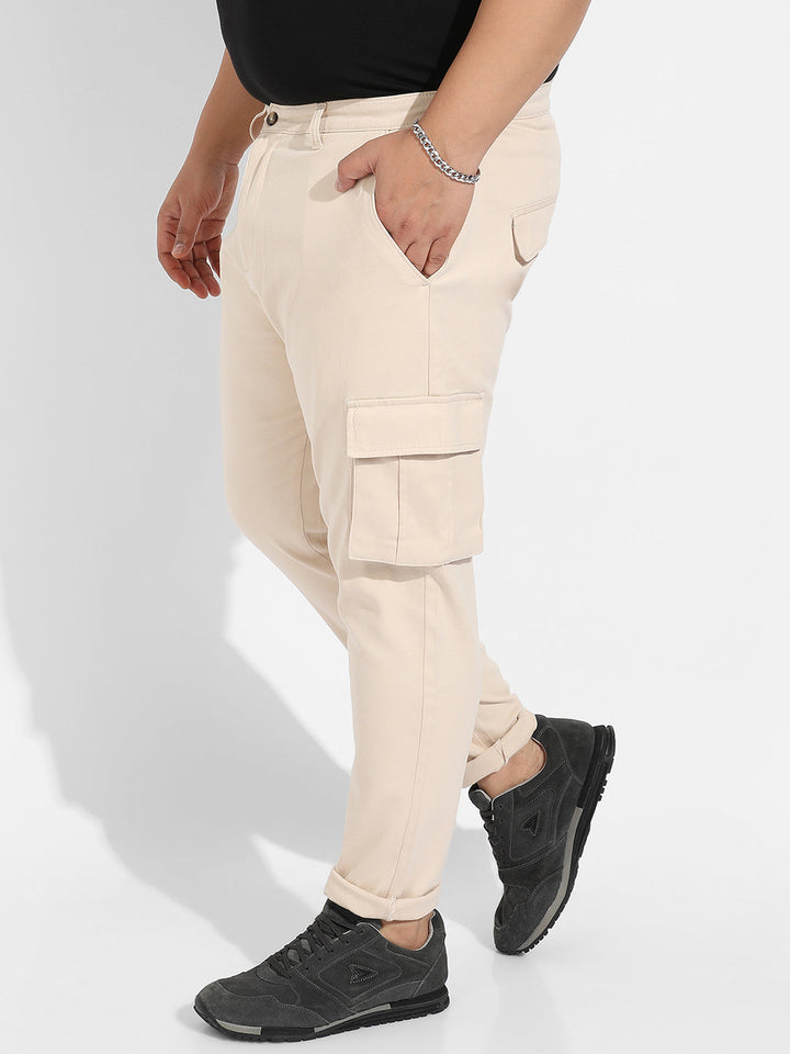 Beige Cargo Trousers